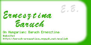 ernesztina baruch business card